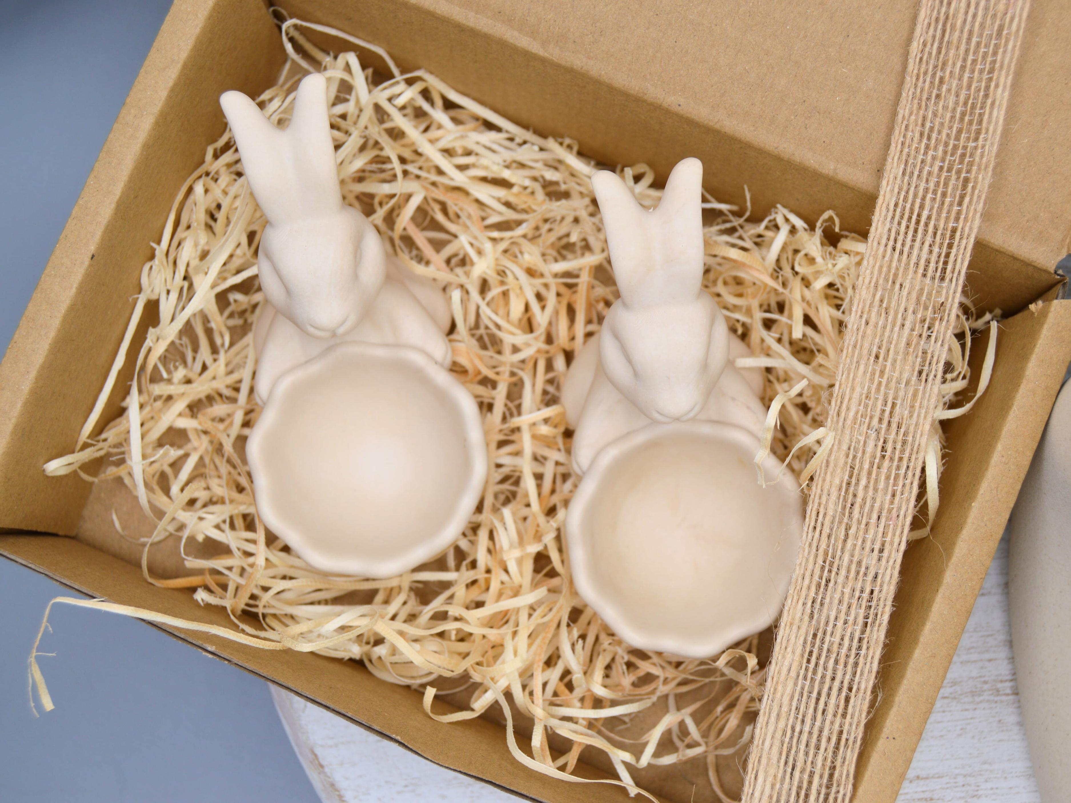 Bunny Egg Holder Set of 2 Beige