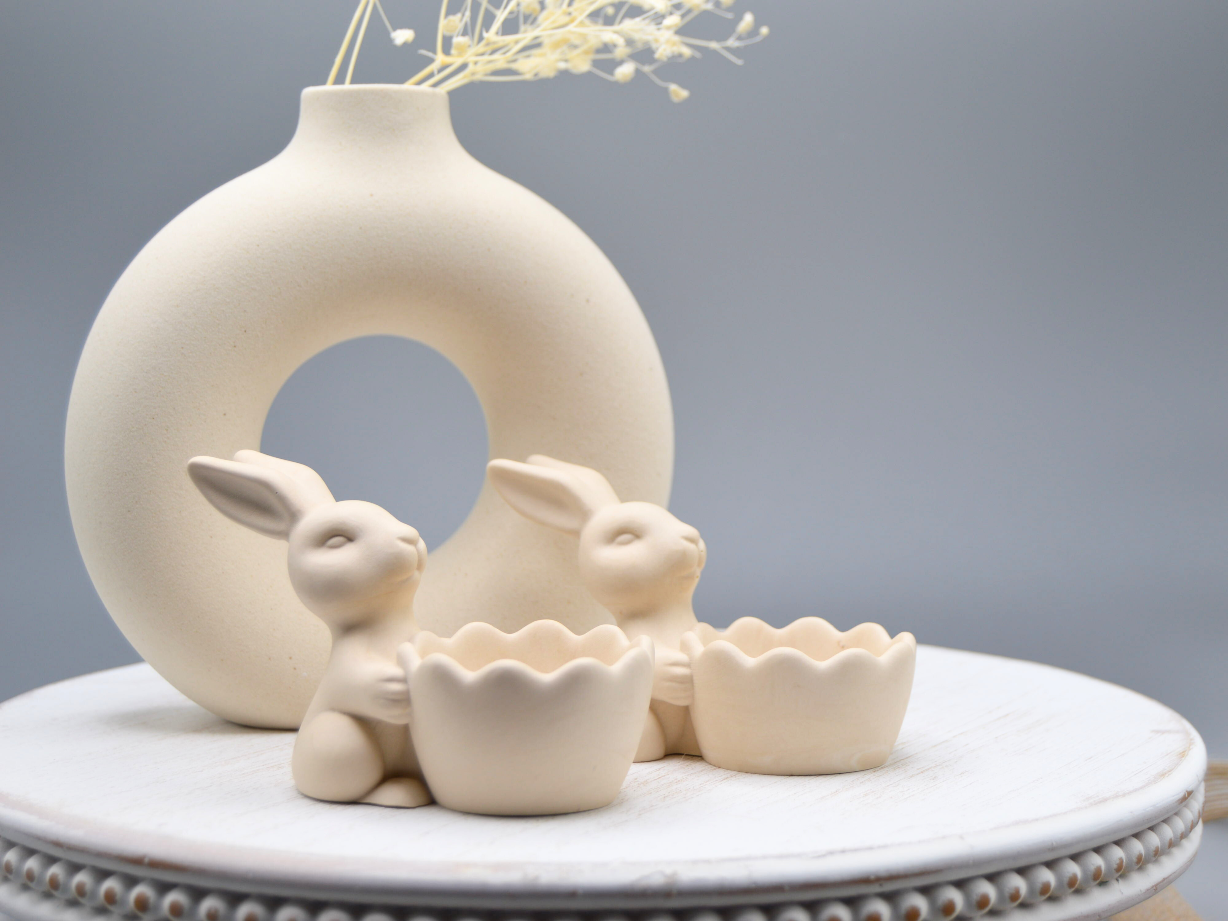 Bunny Egg Holder Set of 2 Beige