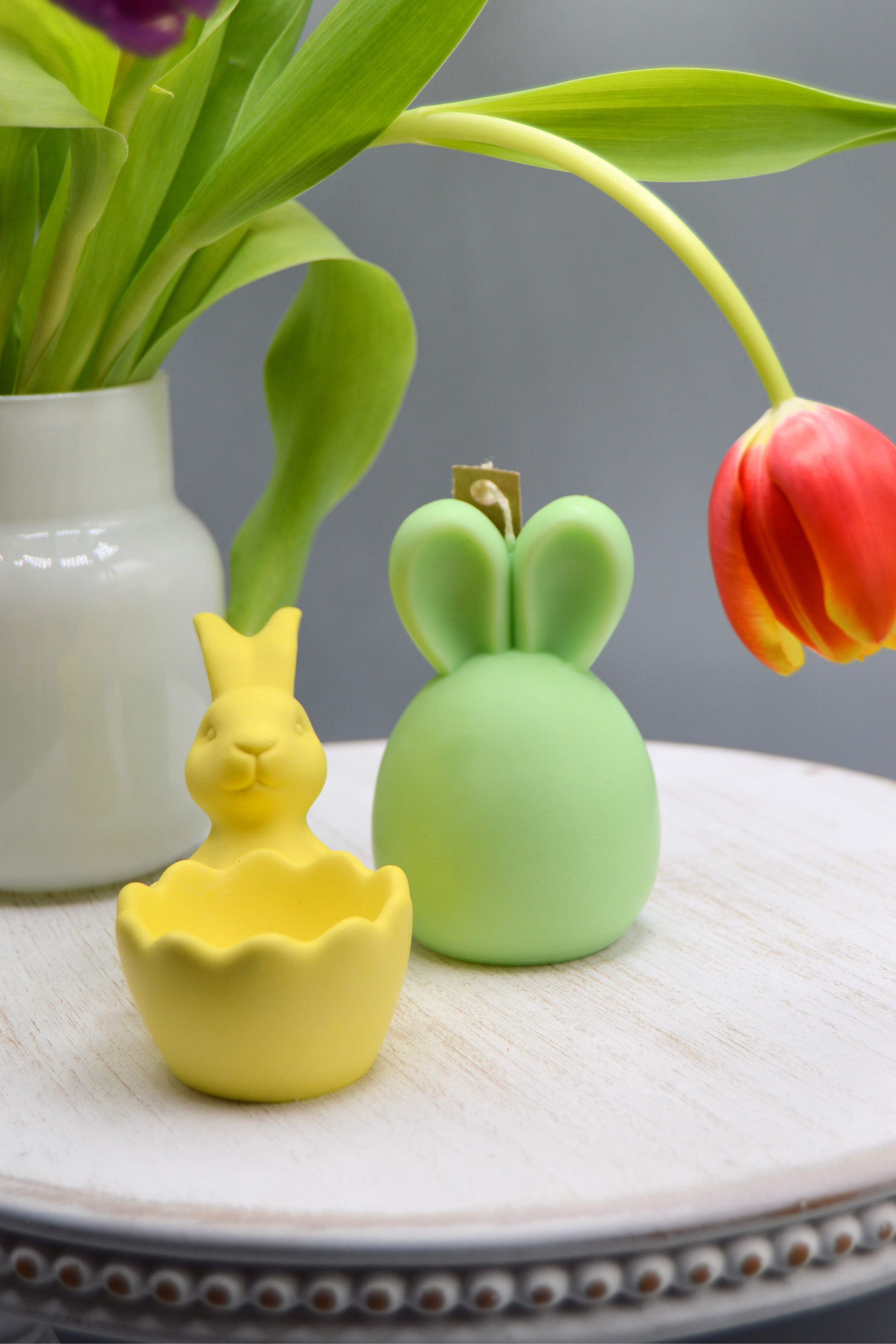 Bunny Egg Holder & Bunny Candle
