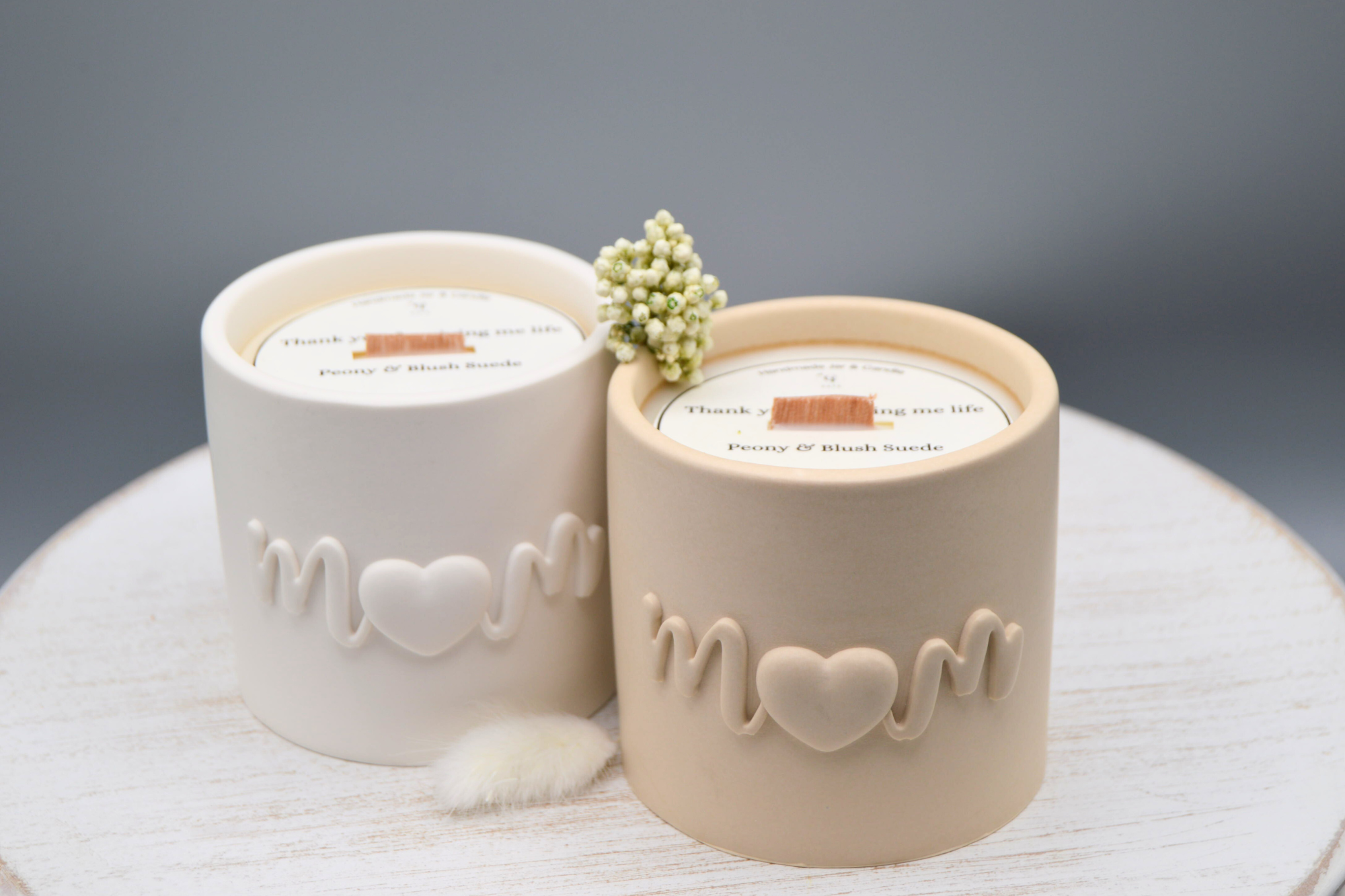 Mom Candle Peony & Blush Suede Scented
